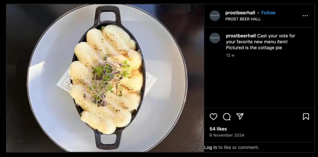 choose menu instagram post