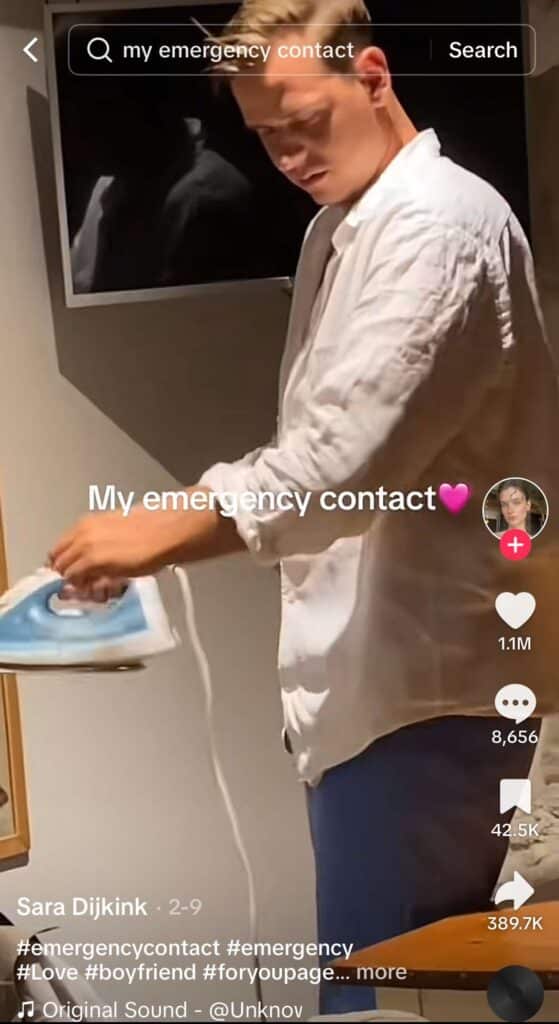 emergency contact tiktok trend