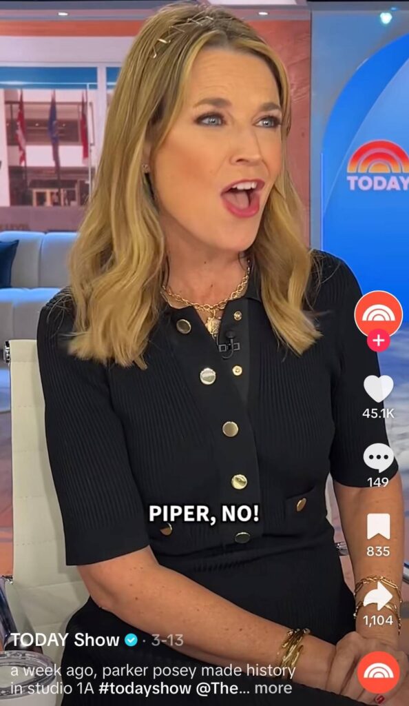 The Today Show host lip-syncing to Parker Posey's White Lotus lines