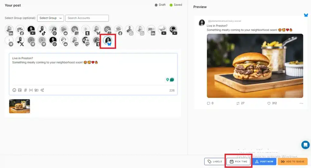Screenshot of Onlysocial dashboard