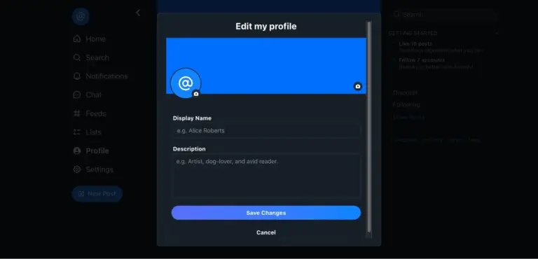 edit profile bluesky