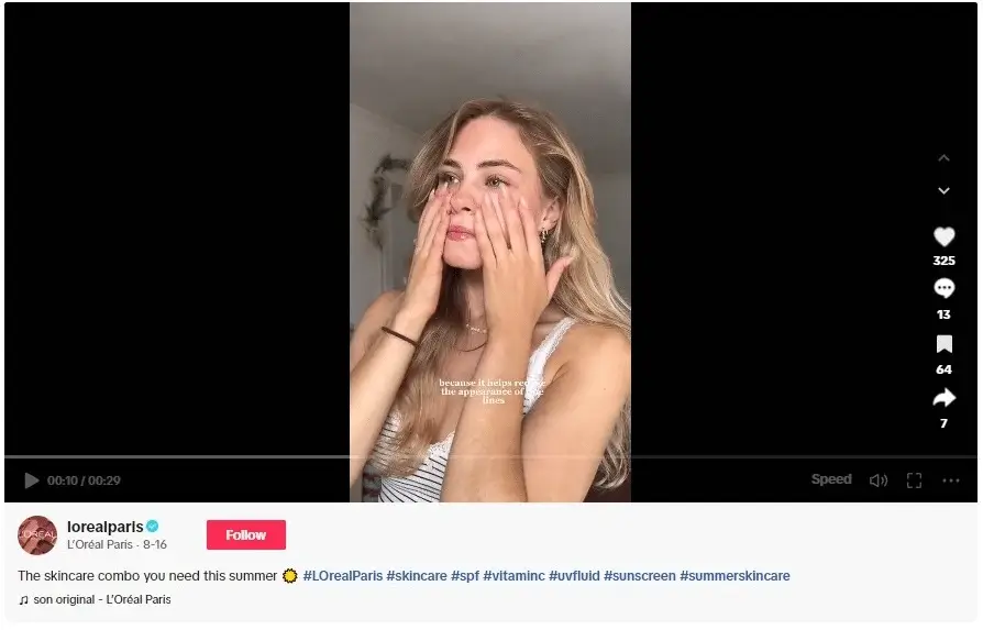 l'oreal tiktok cuenta ugc creador