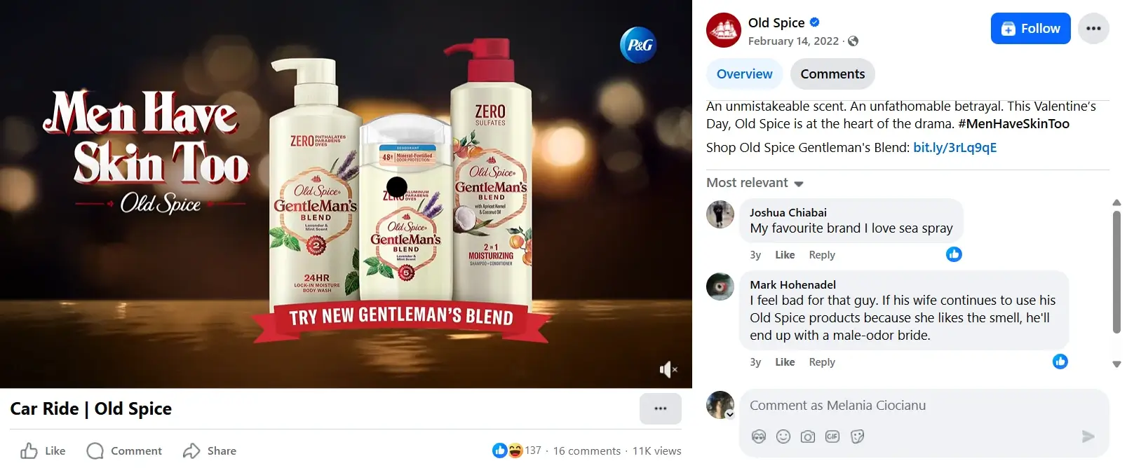 old spice facebook video deodorant ad