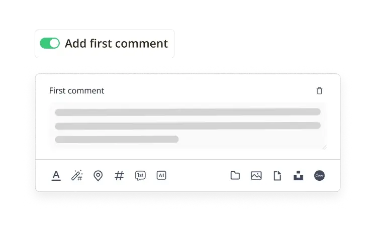 SocialBee first comment scheduling