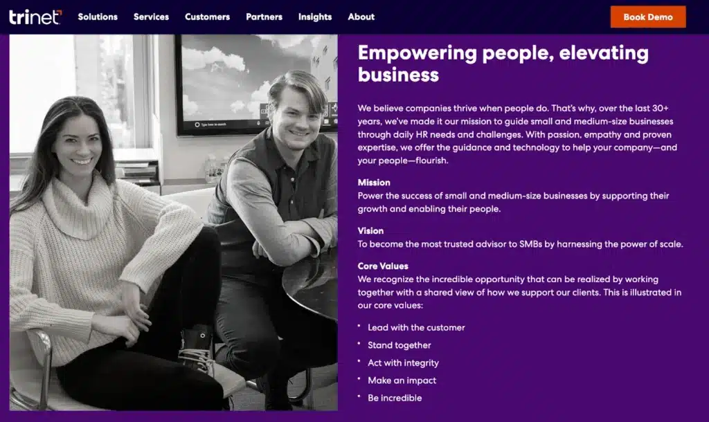 Slack's Media Kit page displaying brand assets such as logos, product screenshots, and brand center links, with a beige background and text explaining media use permissions