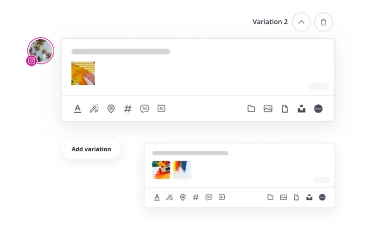 SocialBee feature for creating post variations