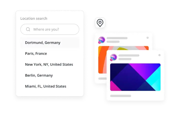 SocialBee feature for tagging locations in Instagram posts