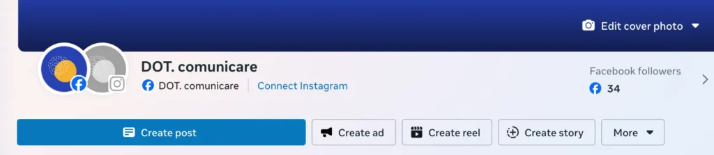Meta Business Suite interface showing the “Create story” screen with upload options for photos and videos.