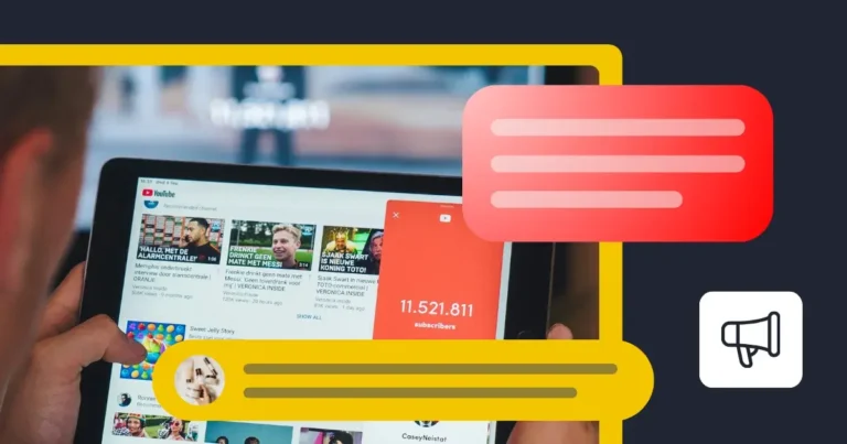 Person browsing YouTube on a tablet, showing recommended videos and a channel subscriber count, illustrating YouTube content discovery and algorithm-driven recommendations.