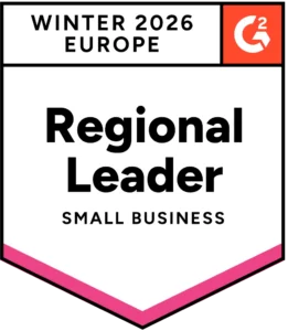 Winter 2026 G2 badge showing ‘Regional Leader’ for the United Kingdom in social media management.