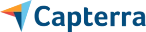 Capterra logo featuring a stylized multicolor arrow icon and blue brand name text