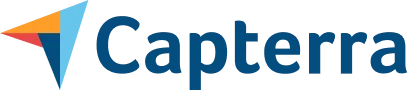 Capterra logo featuring a stylized multicolor arrow icon and blue brand name text