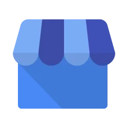 Google Business Profile icon with blue storefront graphic