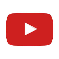 YouTube logo with red play button icon